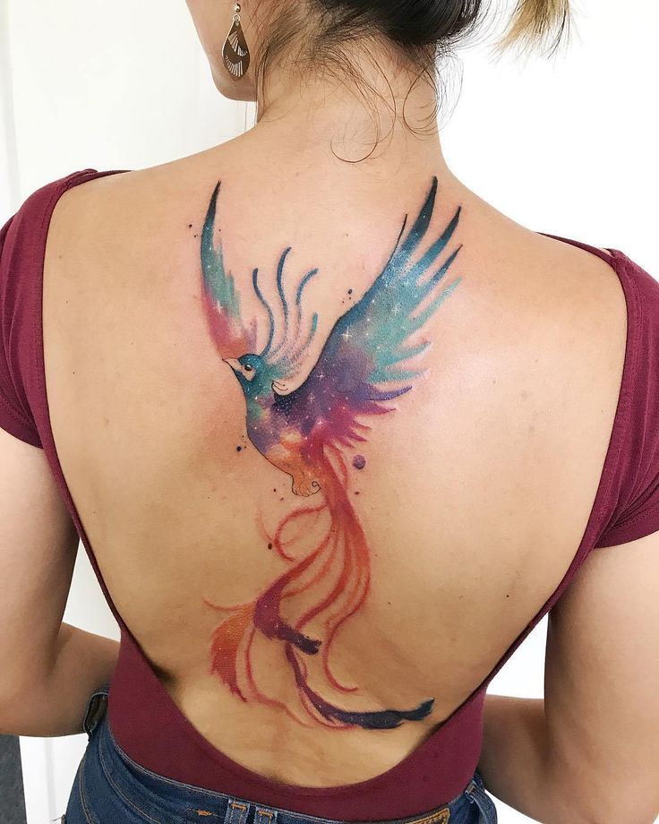 ave fenix tatuaje espalda