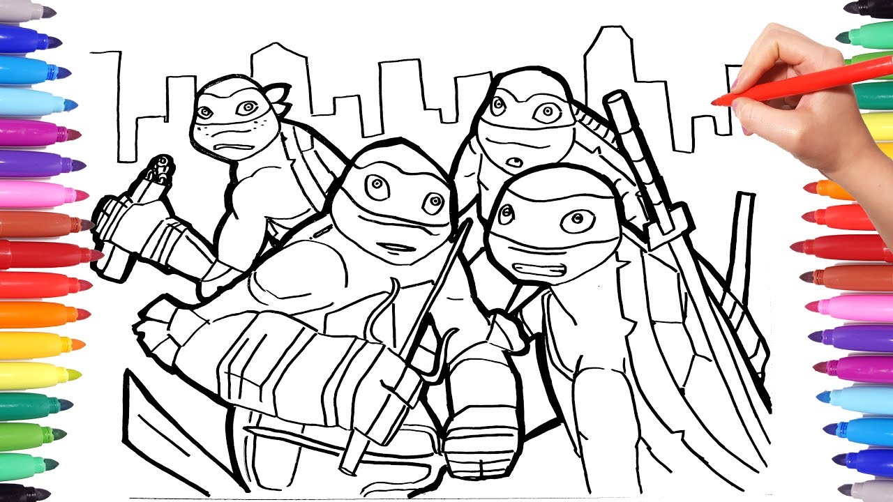 ninja turtle colouring in