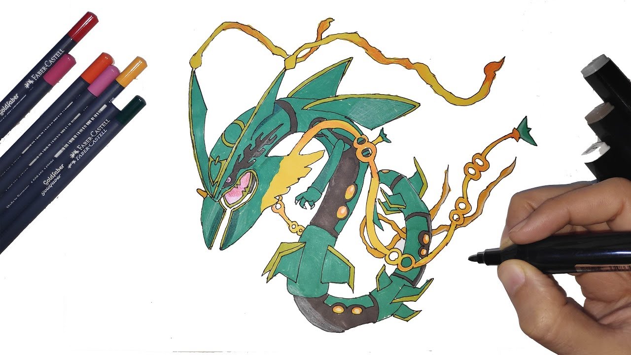 how to draw mega rayquaza