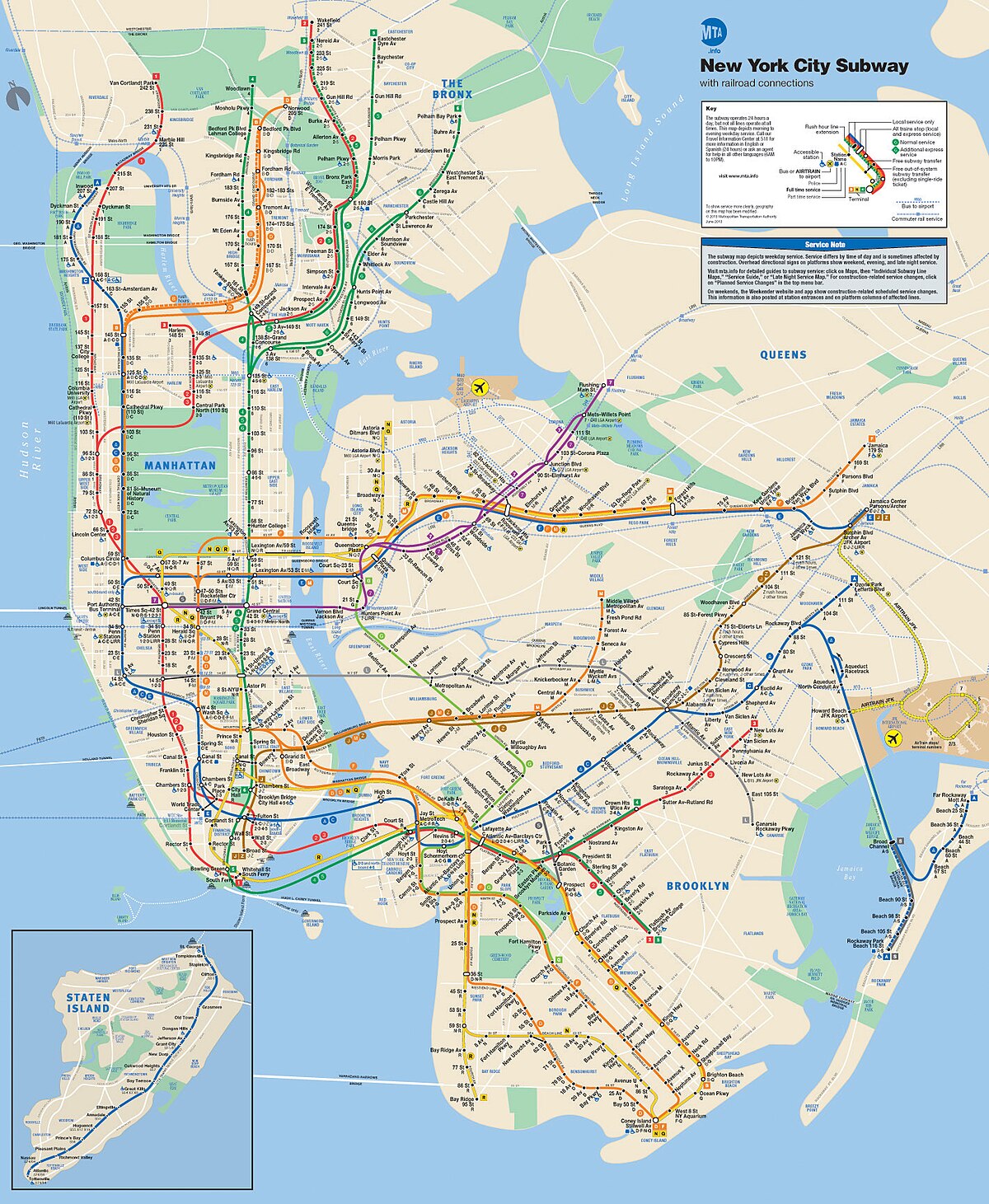 nyc subway a train map