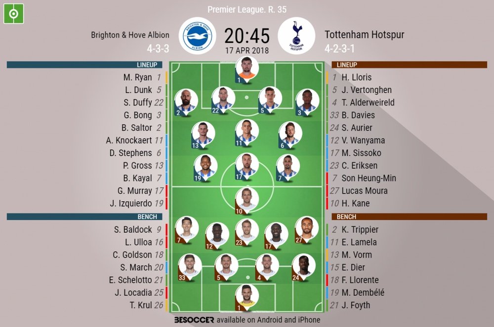 brighton & hove albion f.c. vs tottenham stats