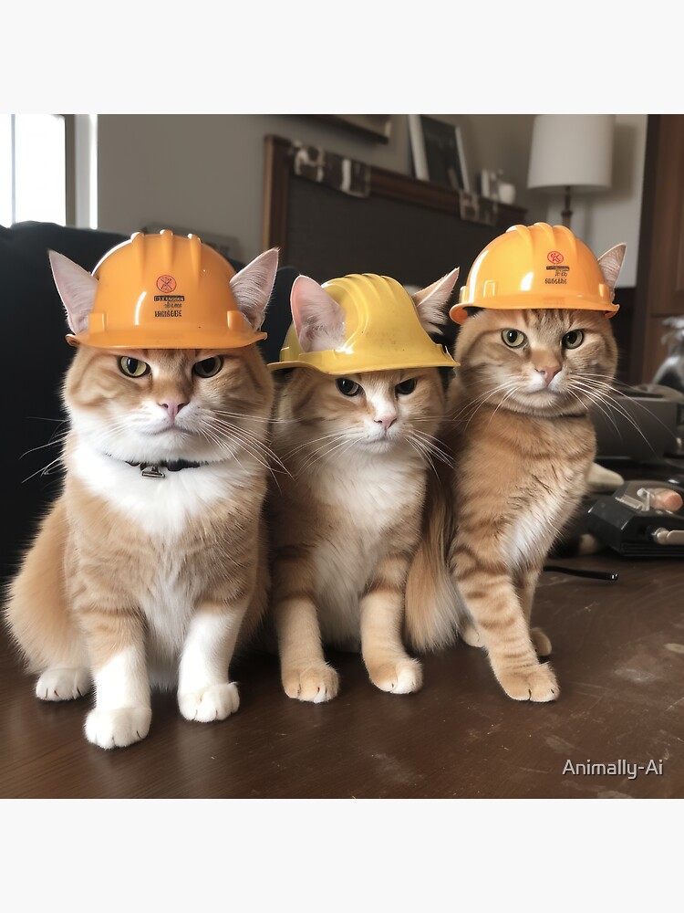 cats with hard hats