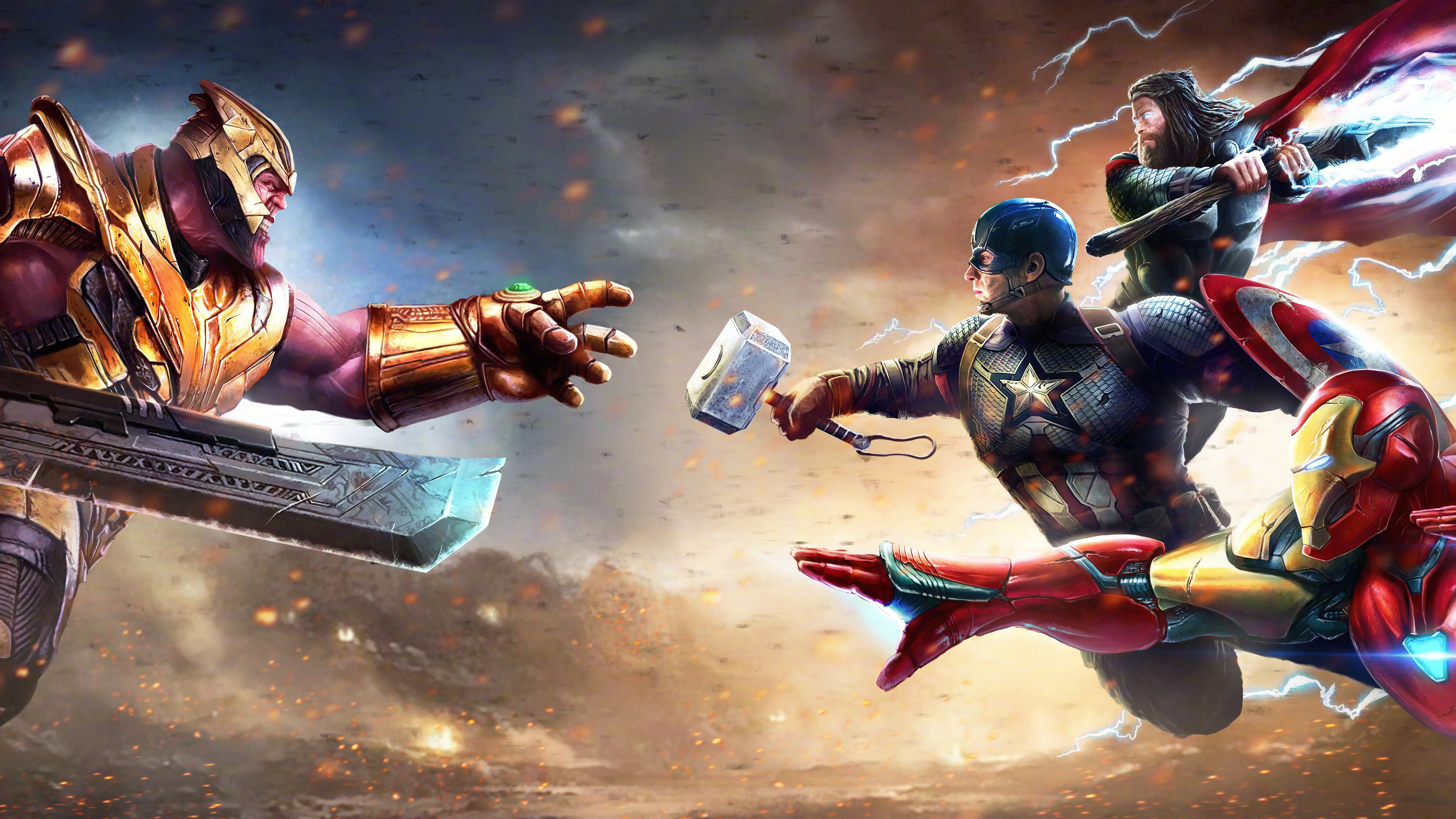 iron man captain america thor vs thanos