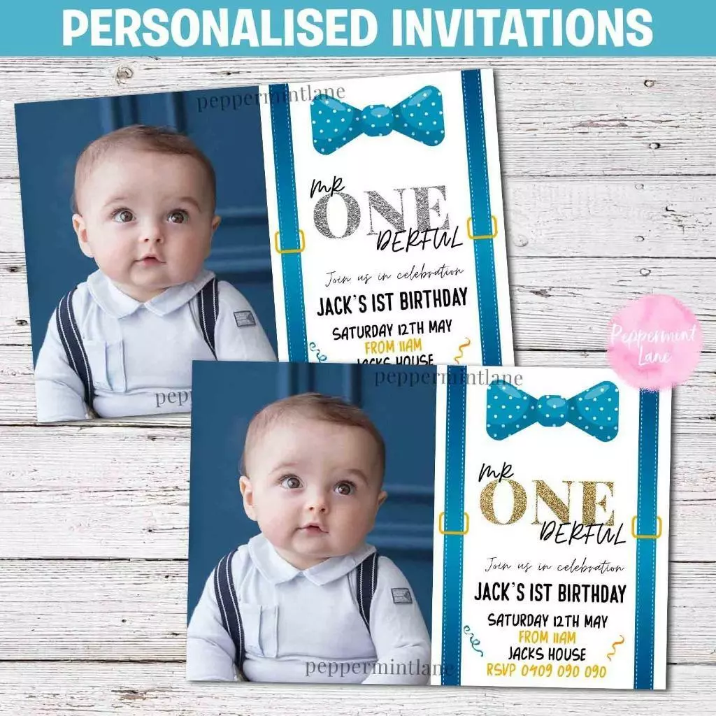 first birthday boy invitation card