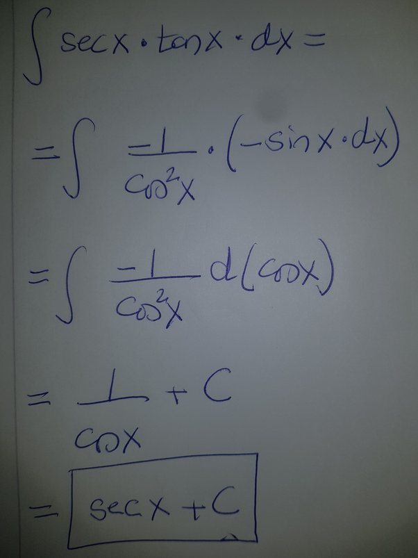 integral secx secx tanx dx