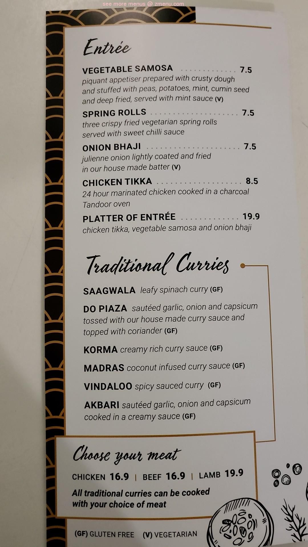 golden elephant indian restaurant menu