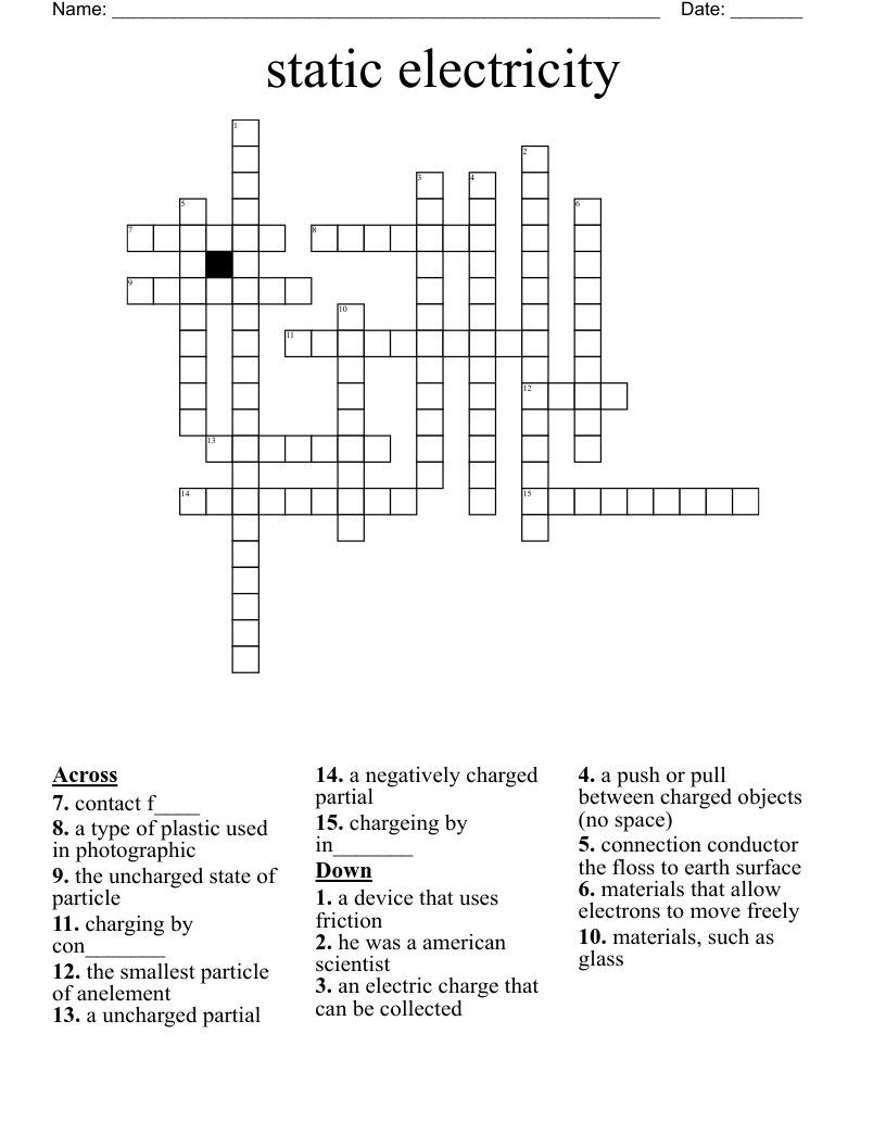 electrical forces crossword