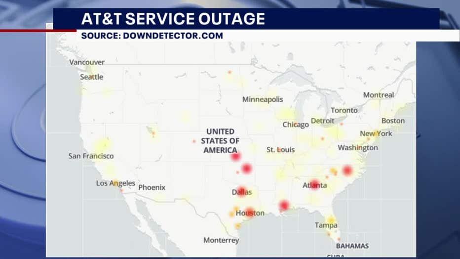 at&t outage map