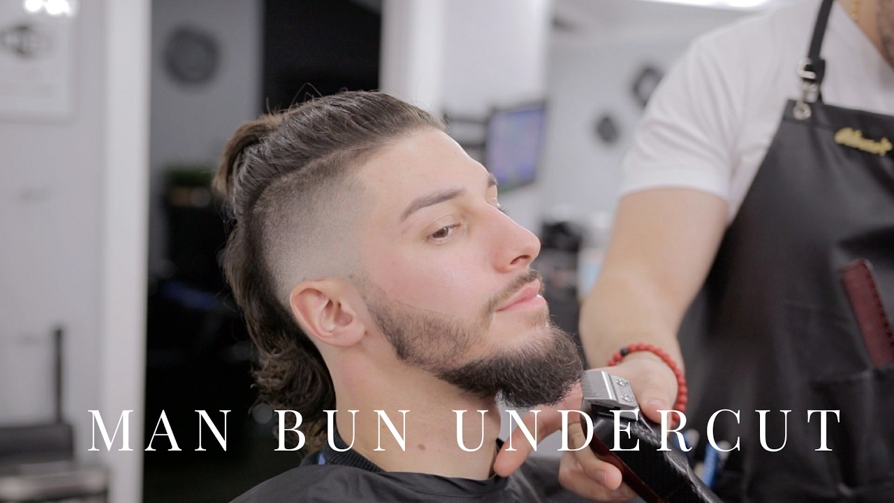 hair undercut man bun