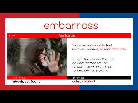 embarrassed antonym