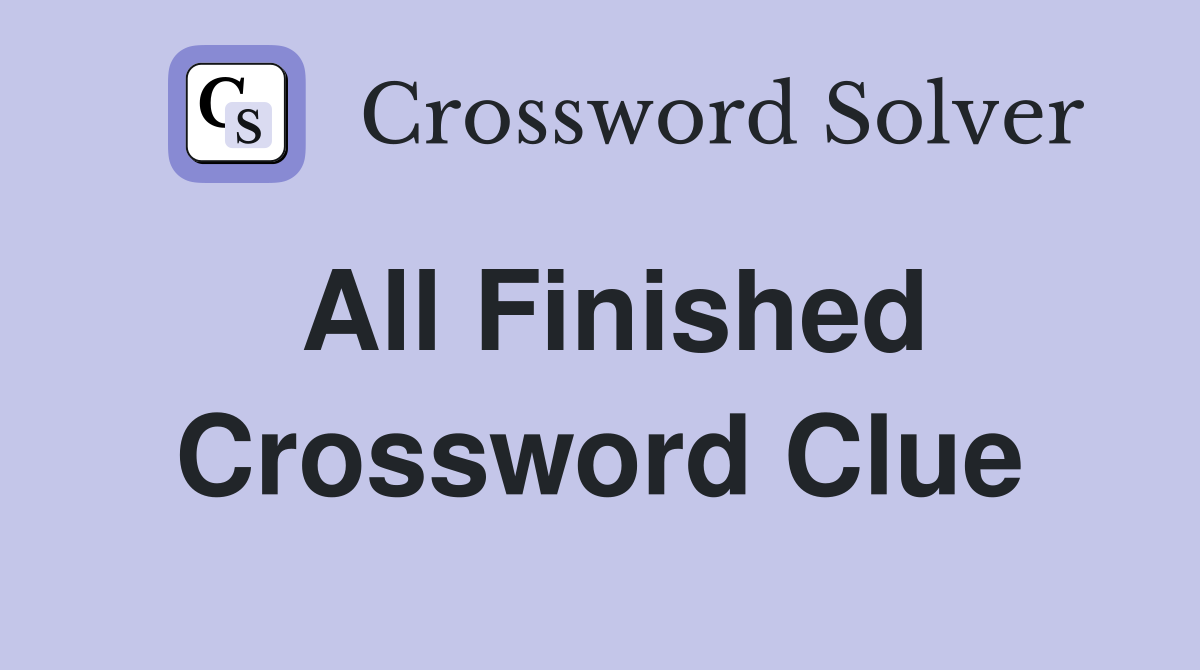 finish crossword clue