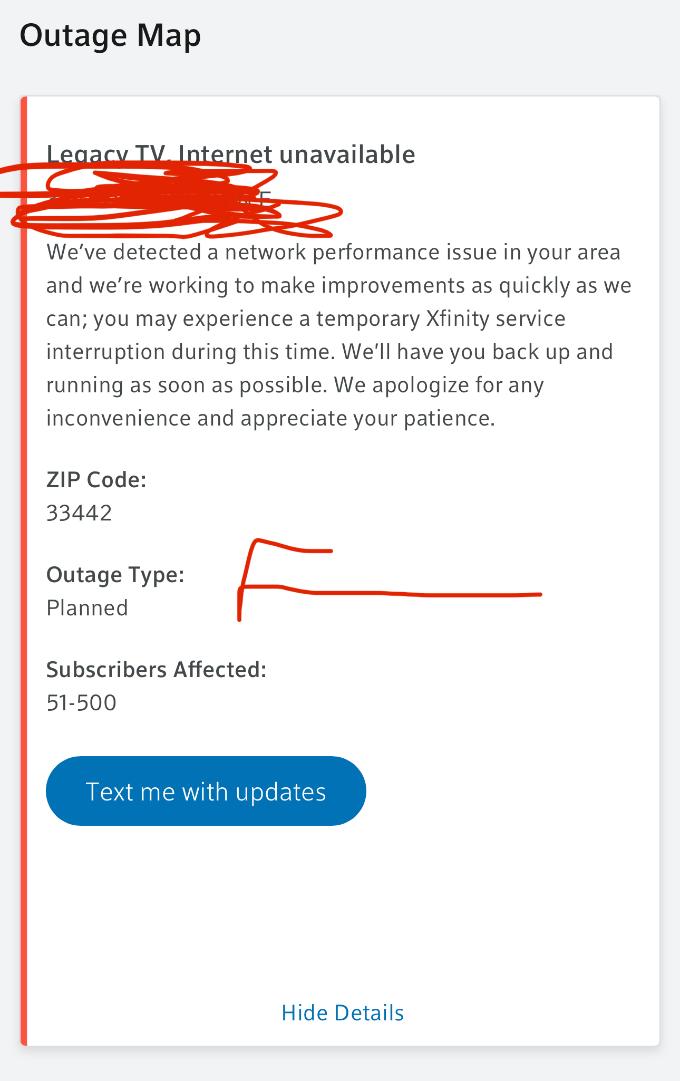 xfinity outage