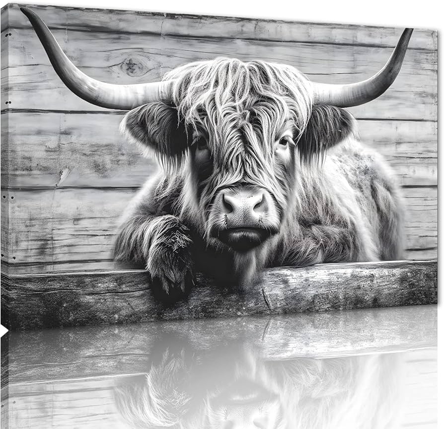 cow painting black and white