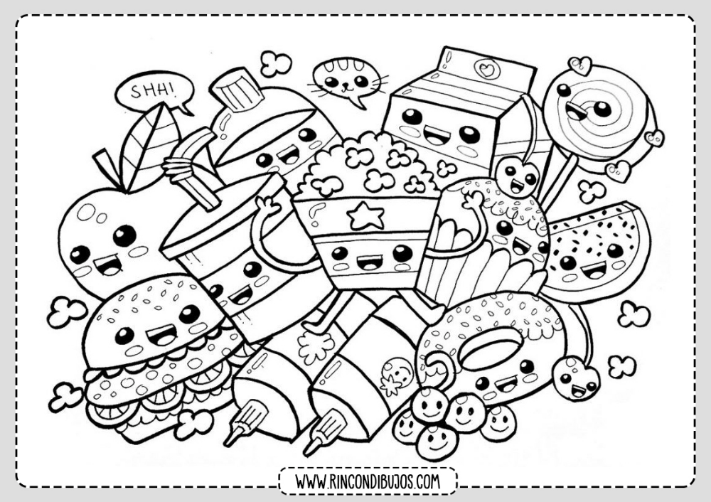 mandala kawaii para colorear