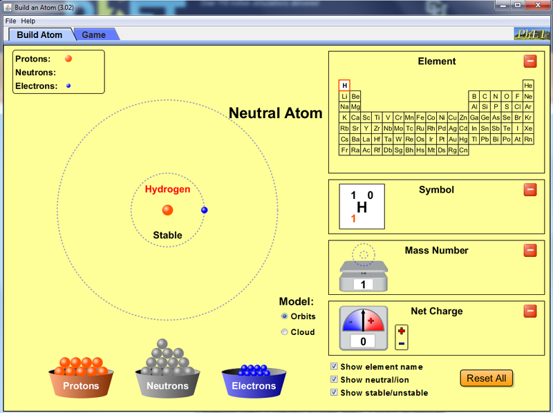 build an atom phet