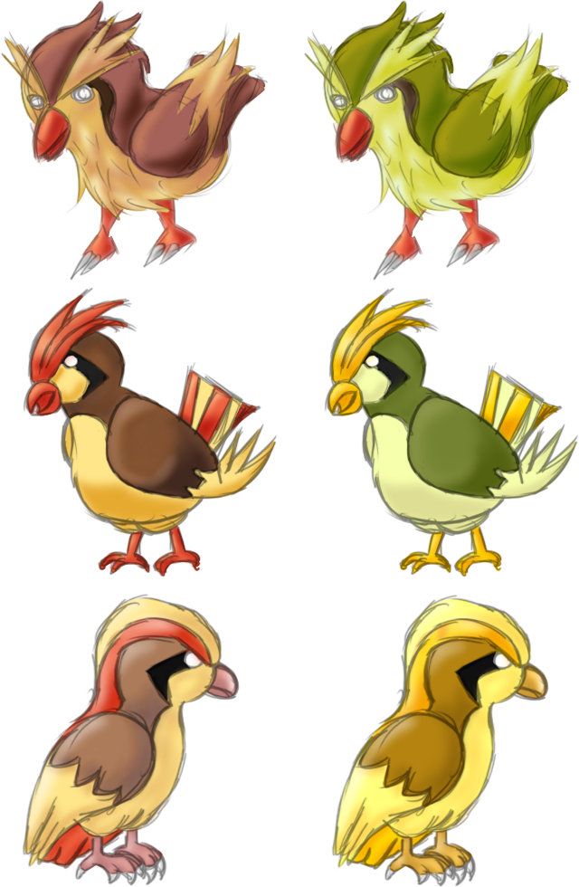 shiny pidgey vs normal