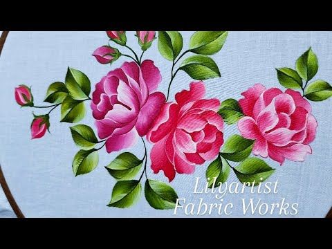 rose fabric painting designs