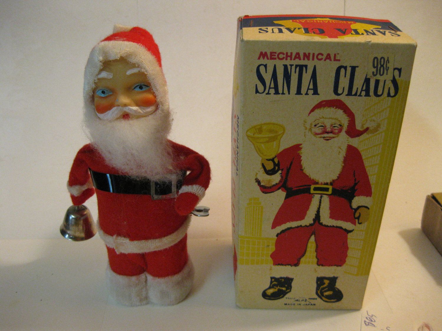 vintage bell ringing santa
