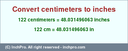 122cm into inches