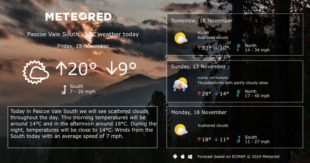 weather in pascoe vale 10 days