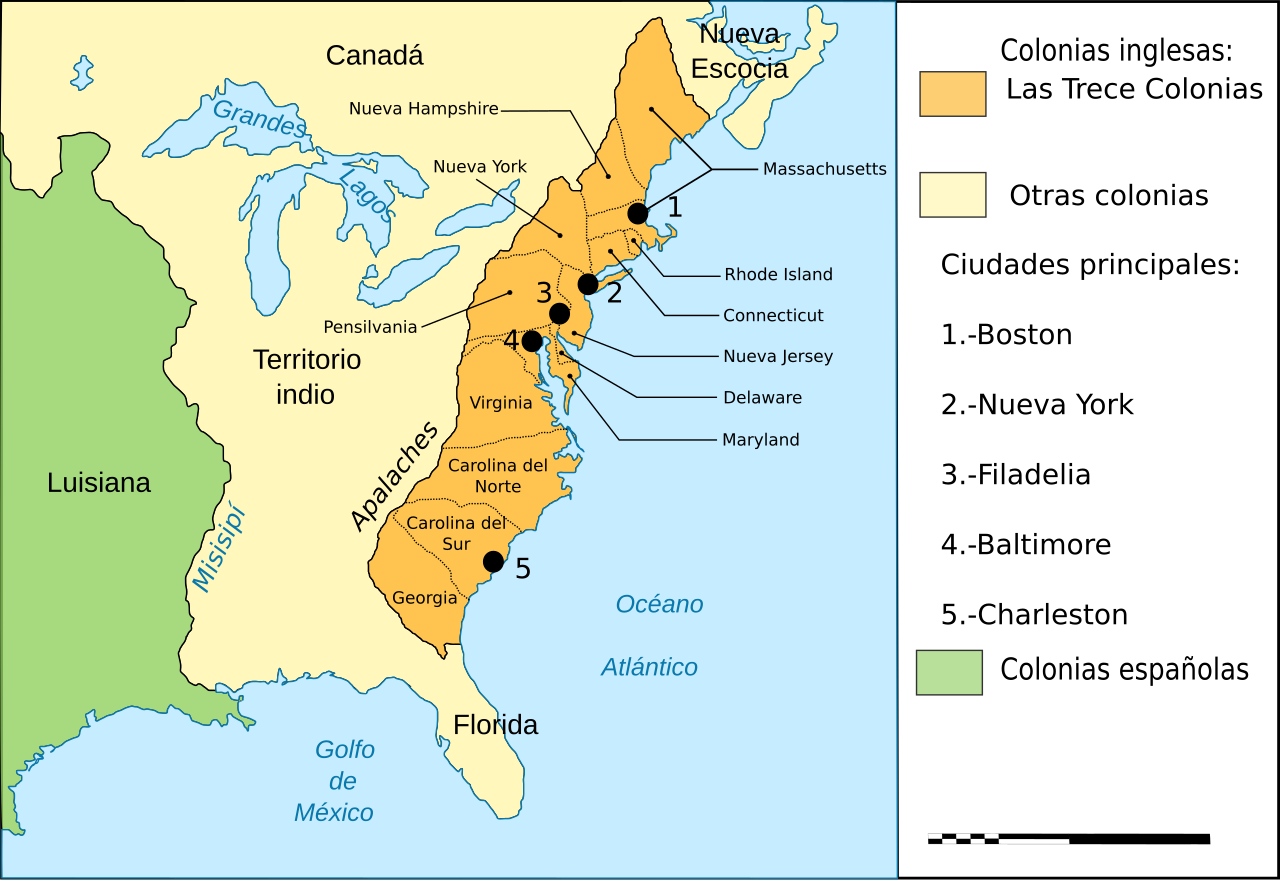 thirteen colonies map