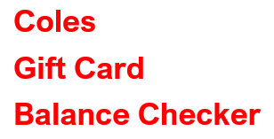how to check coles myer gift card balance