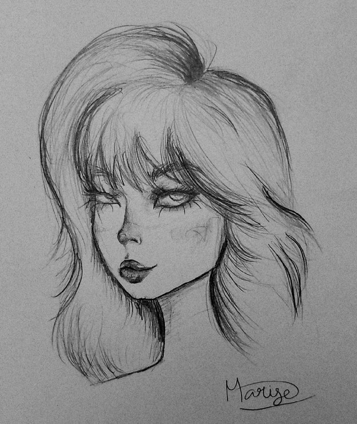 dibujos de chicas aesthetic a lapiz