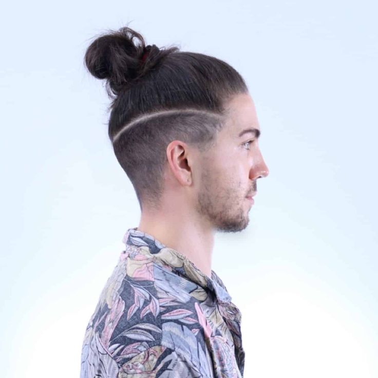 undercut man bun hairstyle