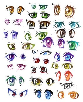 dibujos de anime ojos