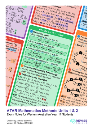 year 11 methods formula sheet