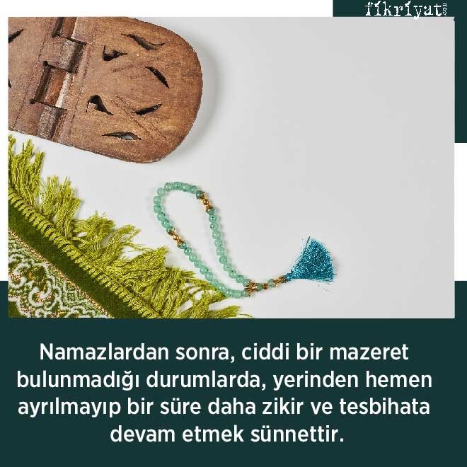 namazdan sonra tesbih çekmek için okunan dua