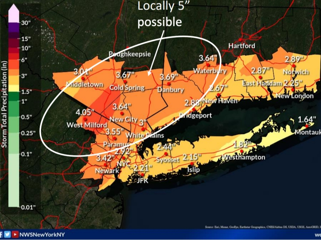 ossining weather tomorrow