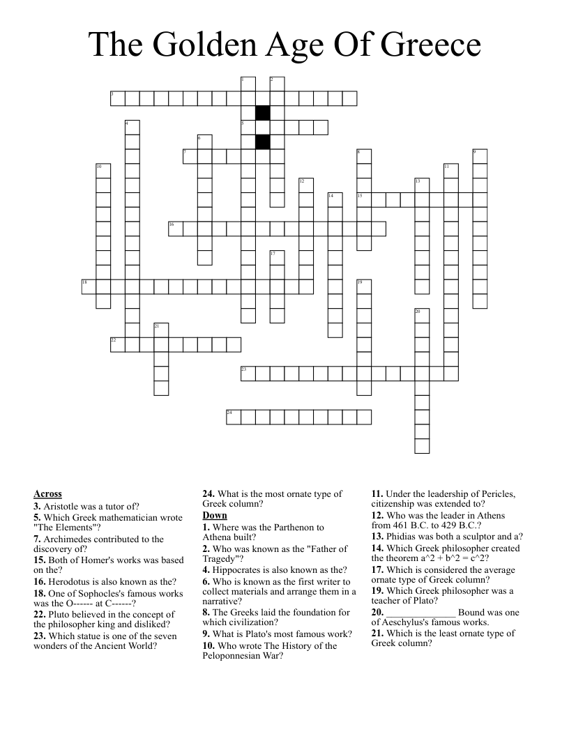 style of greek column crossword clue