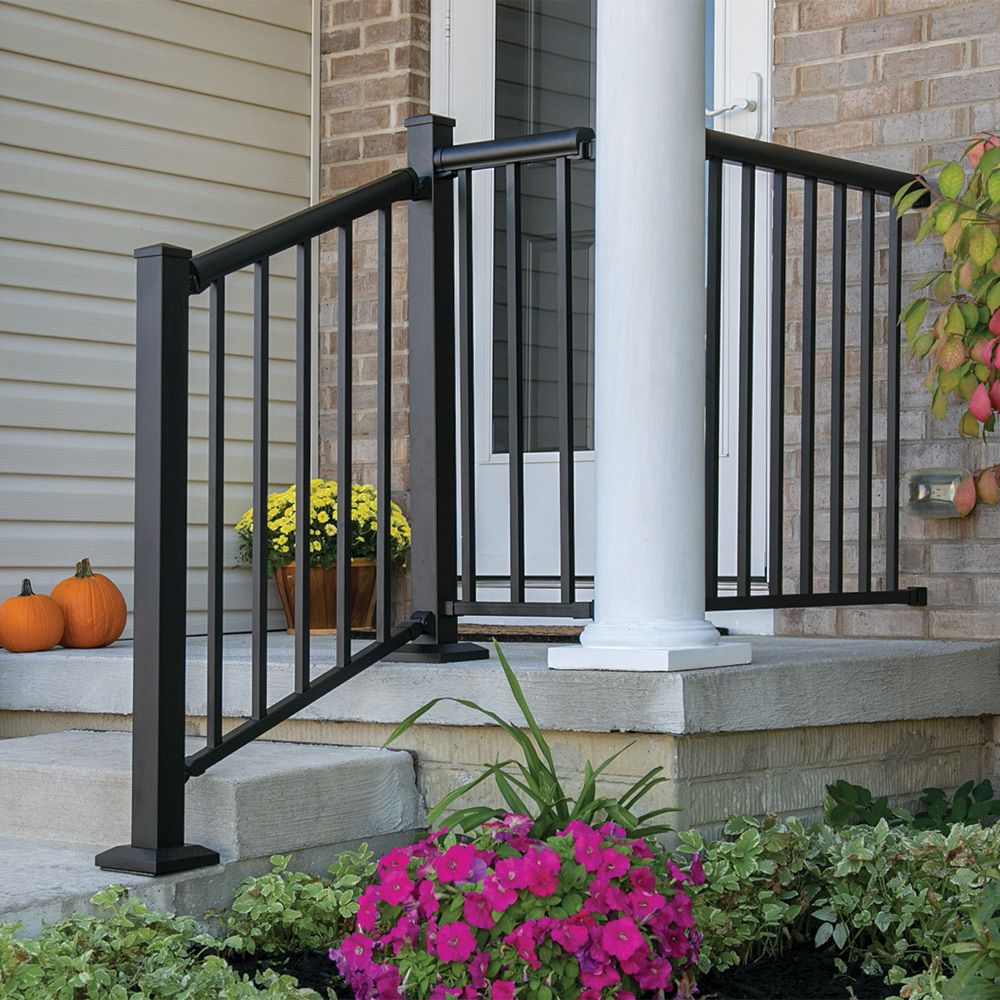 black front porch railing