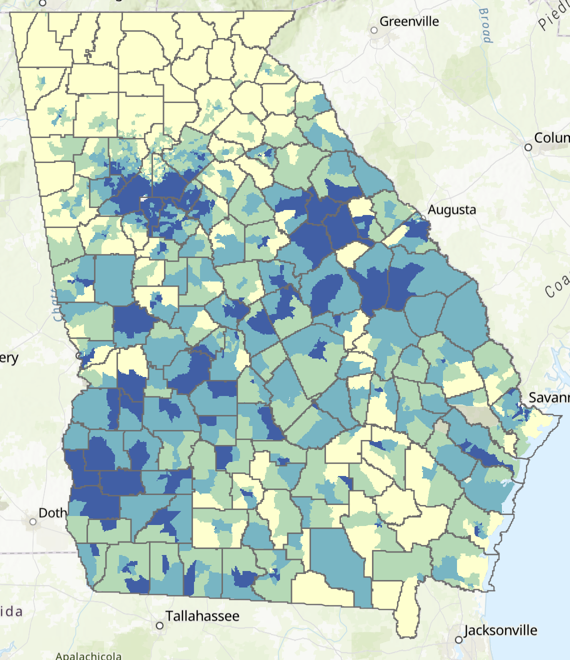 percentage of black population in georgia