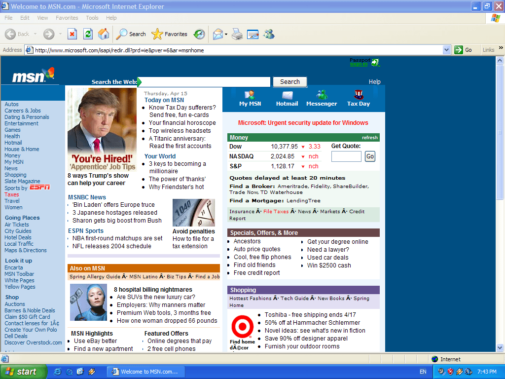 my msn homepage