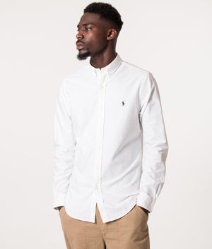 slim fit garment dyed oxford shirt