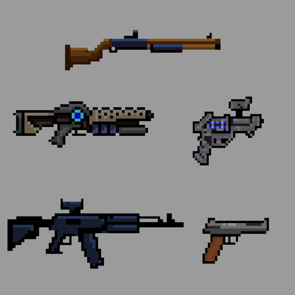 pixel art weapons