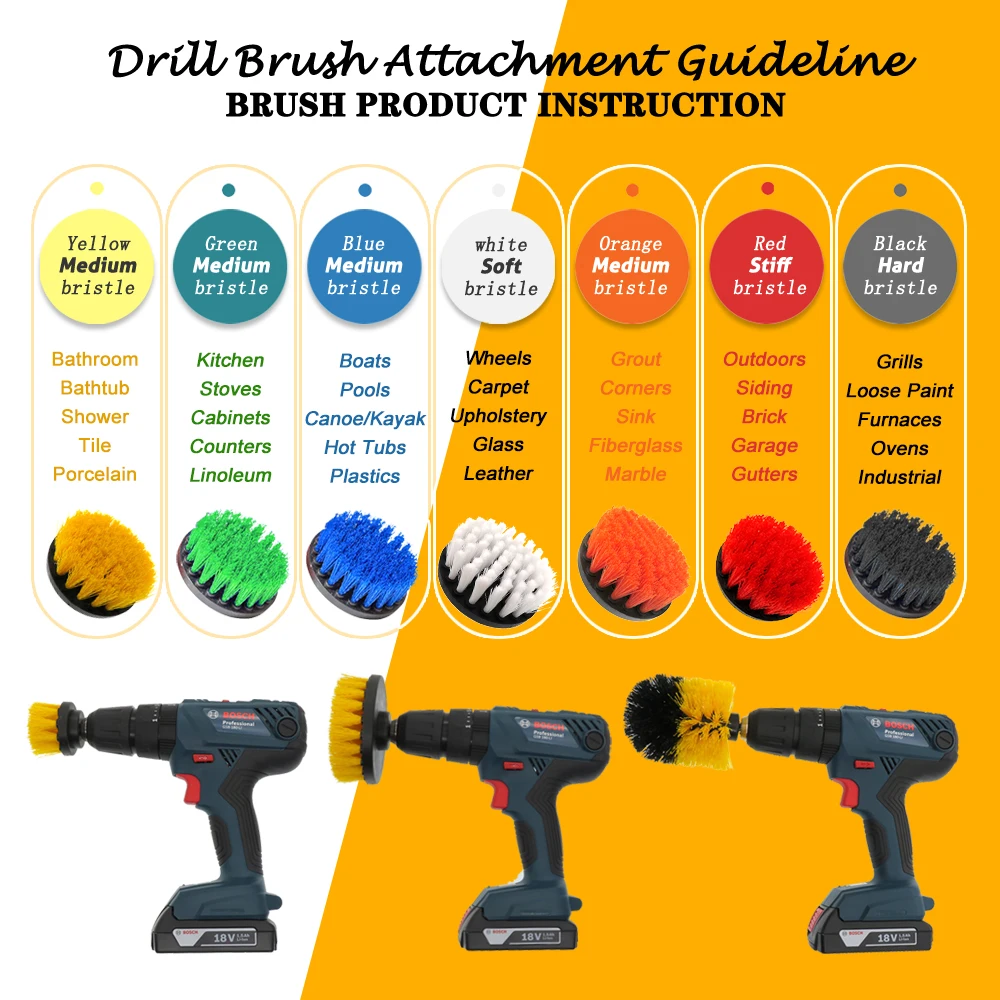 brush attachment for a drill