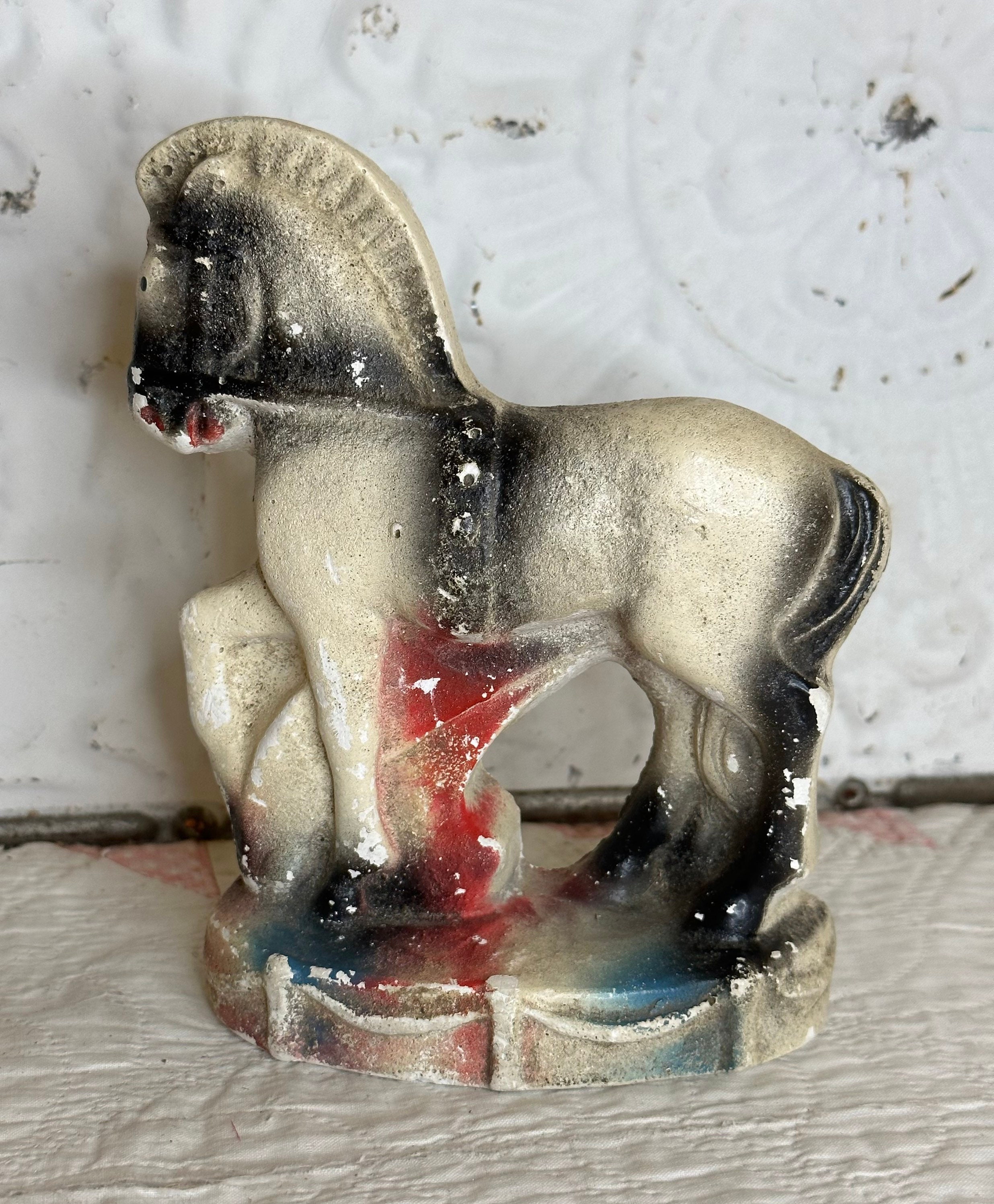 vintage chalkware horse