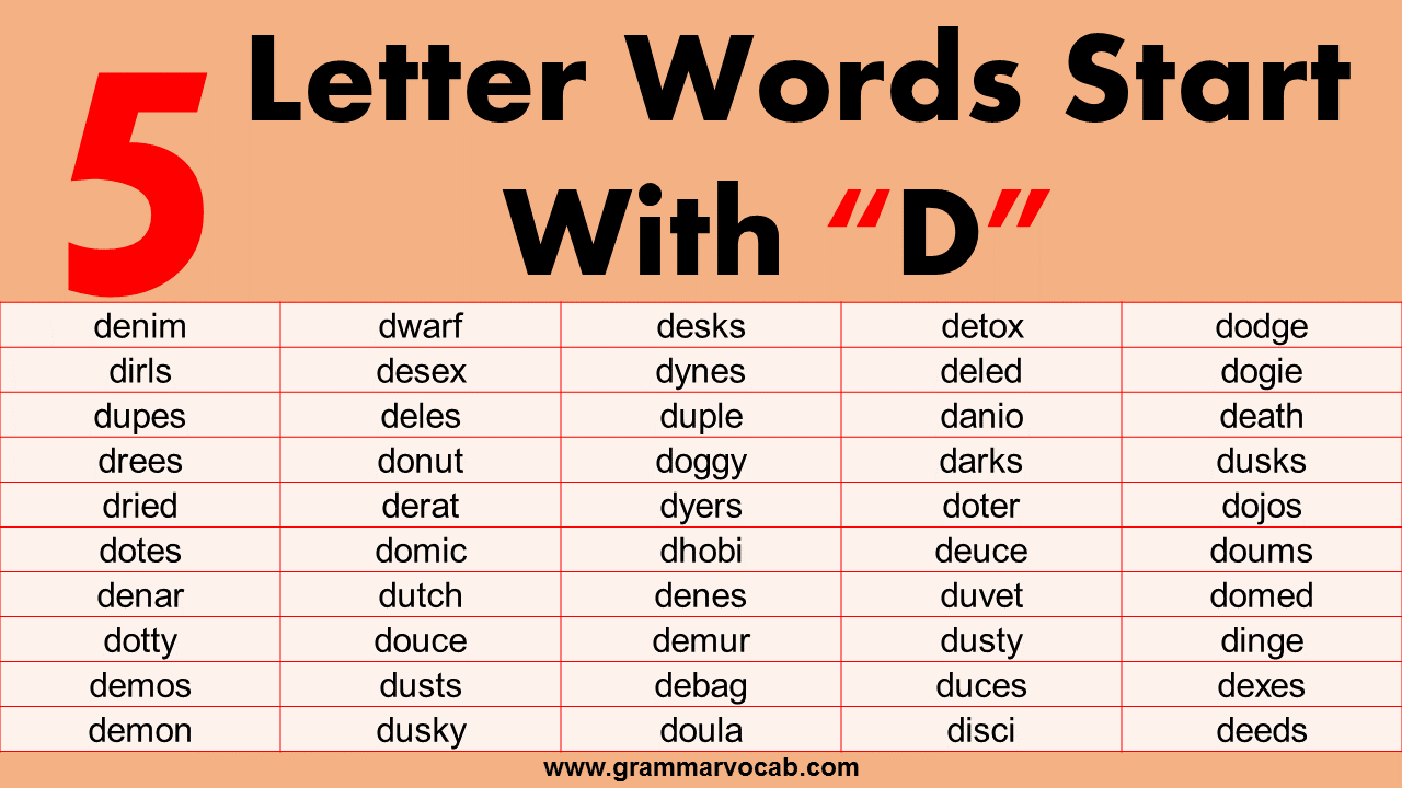 5 letter word starting with d a