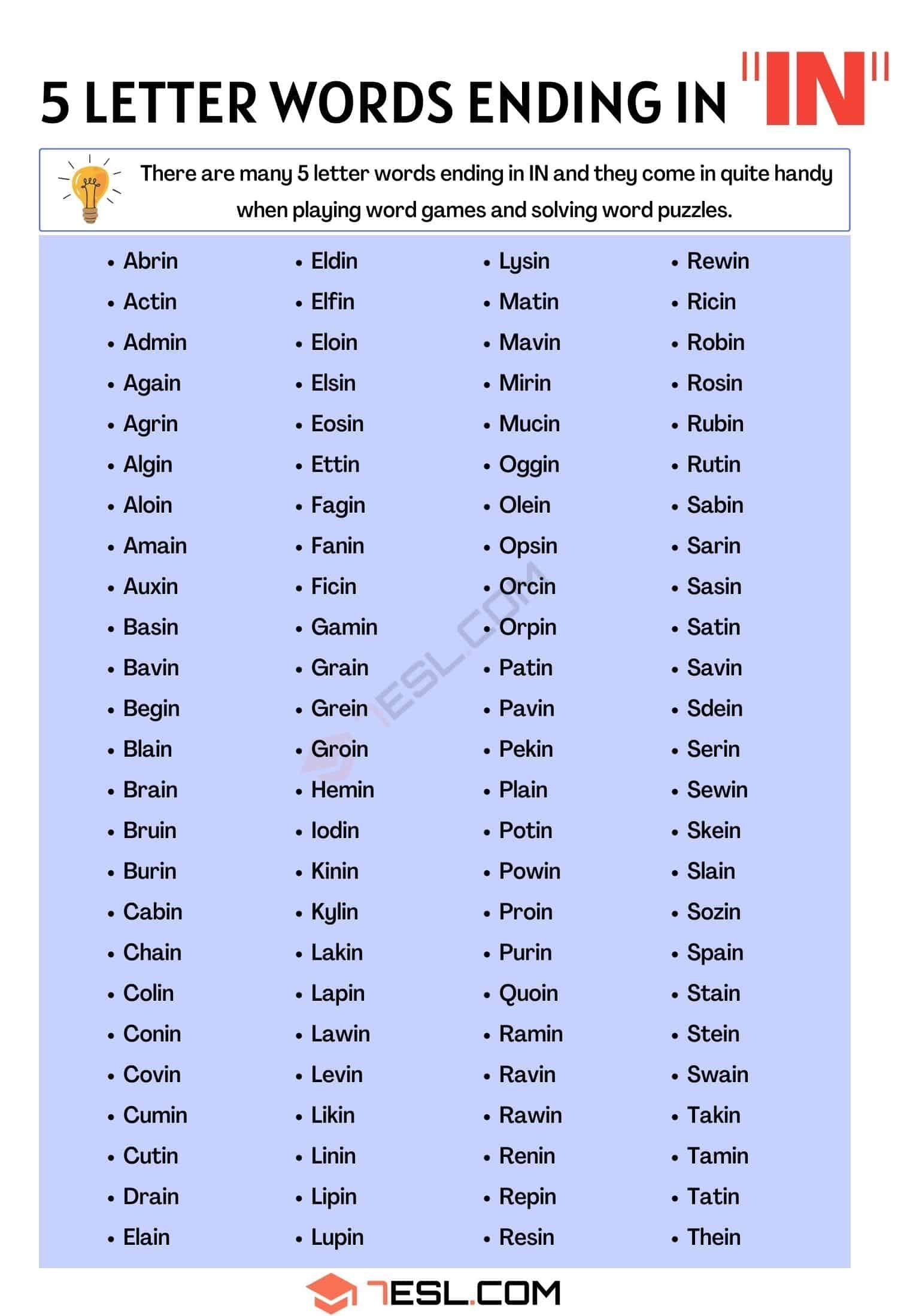 5 letter words ending in os