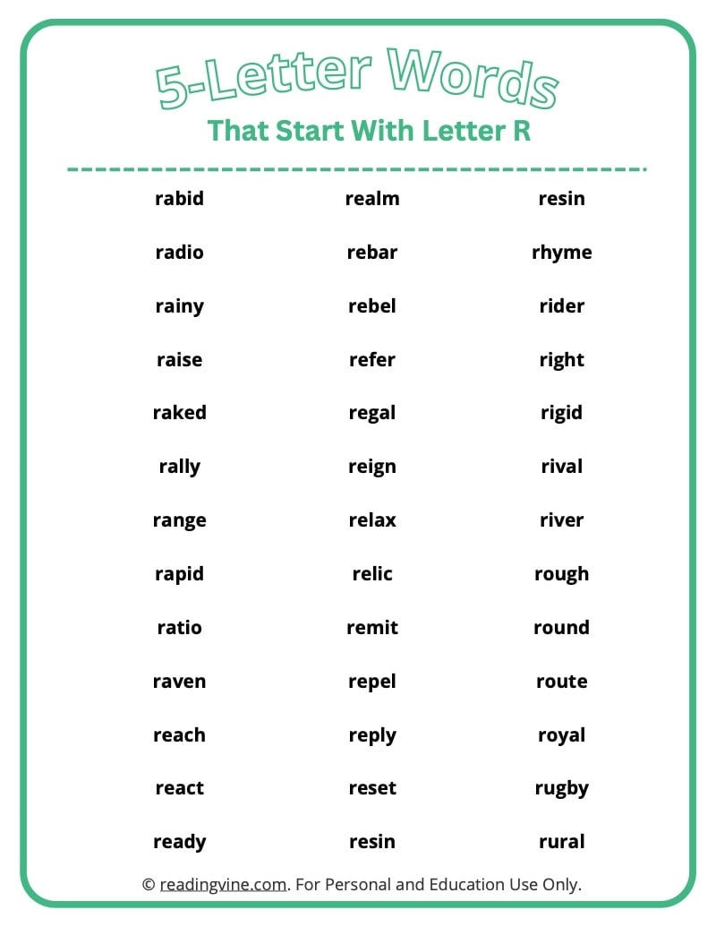 5 letter words with ra in it