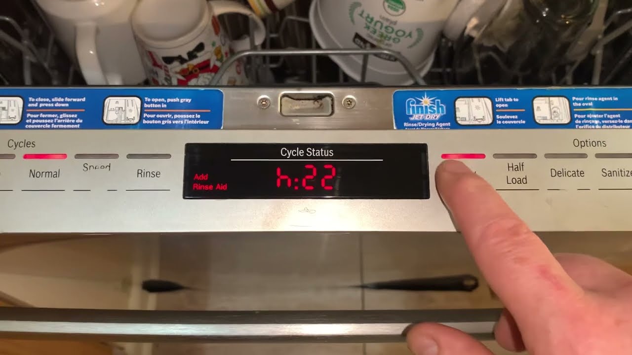 how to turn off half load on bosch dishwasher