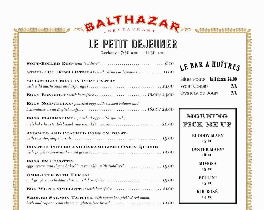 menú de balthazar