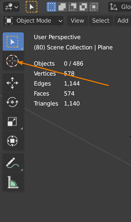 blender 3d cursor to center of object