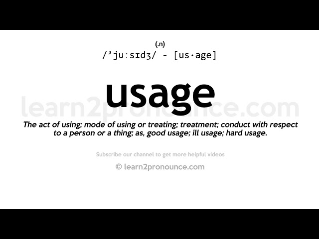 usage pronunciation