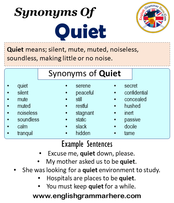 quietly synonyms