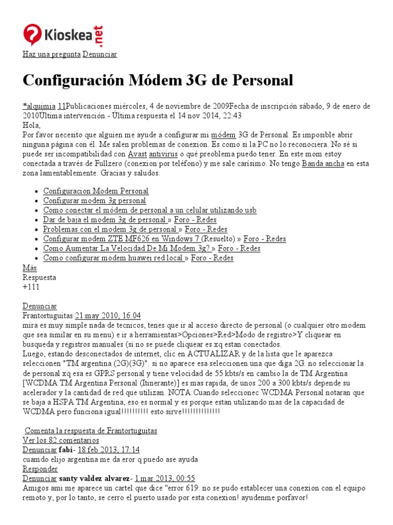 configurar modem personal 3g huawei