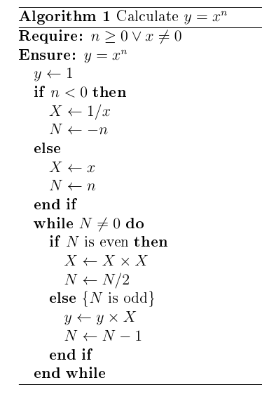 pseudocode latex